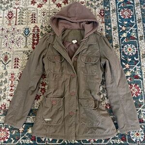 Roxy Women's Hooded Jacket in Olive Brown